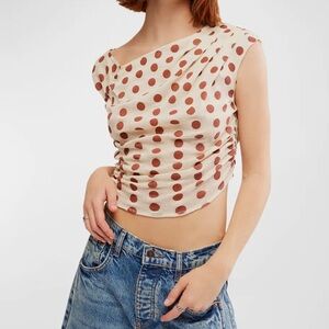 Free People Luna Polka-Dot Crop Top